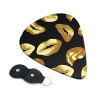 Gold Lips Guitar Plectrums, 6 Guitar Plectrums, Double Sided Printing, For Acoustic Guitar, Bass, Ukulele, Electric Guitar (0.46 Mm 0.71 Mm 0.96 Mm)