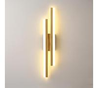 Gold Long Strip Wall Lamp Modern Linear Wall LED Sconce 19.6"/23.6" Indoor Alumnium Wall Light Fixture Acrylic Shade, 3000K Minimalist Hardwired Sconces for Bedroom Bedside Living Room