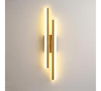 Gold Long Strip Wall Lamp Modern Linear Wall LED Sconce 19.6"/23.6" Indoor Alumnium Wall Light Fixture Acrylic Shade, 3000K Minimalist Hardwired Sconces for Bedroom Bedside Living Room