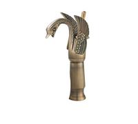 Gold Luxury Bathroom Sink Faucet Vintage Copper Swan Style Personality Fashion Deck Mount Hot and Cold Mixer Black Basin Faucet Kitchen Sink Mixer Tap(Antique Brass Tall)