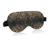 Gold Luxury Glittering Shining On Black Eye Masks Cover Blocks Light Sleep Mask Shade Cover Blindfold Relaxing Eyeshade Cover with Adjustable Head Strap for Men Women Kids