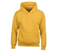 (Gold, M) Gildan Childrens Hooded Sweatshirt