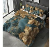 Gold Maple Leaves Duvet Cover Sets Emperor Microfiber Soft