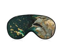 Gold Marble Abstract Blue and Waves Sleep Masks Eye Cover Blackout with Adjustable Elastic Strap Night Blindfold for Women Men Yoga Travel Nap