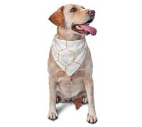 Gold Marble Honeycomb Geometric Hexagonal Spring Dog Bandanas Boy Bulk Puppy Kerchief Adjustable Soft Triangle Bibs Accessories for Small Medium Large Dogs Cats White