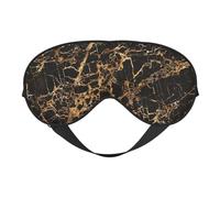 Gold Marble Print Silk Sleep Mask with Adjustable Buckle Stylish Eye Mask for Women Travel Nap Shift Work Office