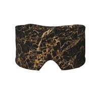 Gold Marble Print Sleep Eye and Ear Muffs Mask - Adjustable Yoga Travel Headband, Keep Warm Shading Comfortable Aid