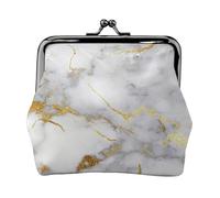 Gold Marble, PU Leather Coin Purse, Small Wallets, Change Pouch with Kiss Lock Clasp Buckle, Change Purse
