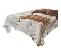 Gold Marble Scottish Highland Cow Western 54x54 Square Tablecloth Table Cloth Cover Protector Table Runner Cloth Neutral Country Farmhouse Brown for Kitchen Dining Farmhouse Party Buffet Picnic O