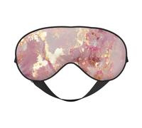Gold Marble Texture Print Silk Sleep Mask with Adjustable Buckle Stylish Eye Mask for Women Travel Nap Shift Work Office