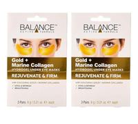 Gold + Marine Collagen Hydrogel Under Eye Masks Pack of 2 | 6 Pairs Eye Patches with Hyaluronic Acid | Hydrating Under Eye Treatment for Puffy Eyes & Dark Circles