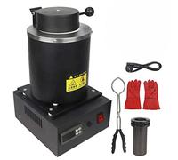 Gold Melting Furnace, 1/2/3 KG Electric Digital Smelting Furnace, 1150℃ /2102 ℉ Smelter Kiln Kit Casting Refining Jewelry Precious Metals Gold Silver Copper Aluminum 3KG black