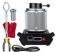 Gold Melting Furnace, 3kg 1500w Digital Electric Kit, Max Temp 1150℃ for Quick Melting of Scrap Gold, Silver, Copper, Aluminum