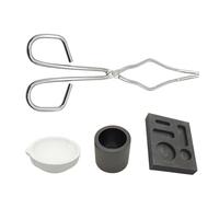 Gold Melting Kit - 4 Pieces Jewelry Casting Set, Heat Resistant Fusion Molds Metal Shape Tools Reusable | Beginner Craft For Earring, Ring, Co