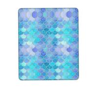 Gold Mermaid Scale Desk Pad, Washable for Office/Gaming/Writing, Rubber Base, Polyester Surface