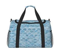 (Gold Mermaid Scale) Durable Twill Travel Tote Bag Large Capacity Handheld & Crossbody Bag for Weekend Trips,Sports,and Outdoor Activities