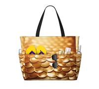 Gold Mermaid Scale Print Large Capacity Travel Bag For Women Beach Tote Bags Duffle Bag,For Travel Gym Vacation