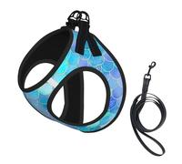 Gold Mermaid Scale Printing Dog Summer Harness,Soft Light Puppy Vest,Breathable Pet Harness Reflective For Easy Walking
