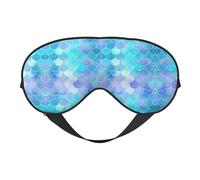 Gold Mermaid Scale Printing Double Side Soft Eye Mask Reversible Design, Adjustable for Snug Fit, Blocks Light Eye Mask