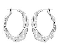 Gold Mesh Twisted Hoop Earrings Lightweight Chunky Braided Hoops for Women | Woven metallic mesh intertwined with polished gold ribbons. Lightweight, hypoallergenic statement hoops for all-day comfort.
