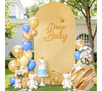 Gold Metal Arch Backdrop Covers 7.2ft Glitter Sequin Stretchy Arch Backdrop Cover Sparkly Wedding Party Spandex Arch Covers for Baby Shower Birthday Party Photoshoot Bridal Shower