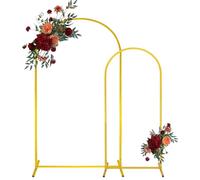 Gold Metal Arch Backdrop Stand 2 Set 7.2FT, 6FT Wedding Arch Stand Arched Door Frame for Birthday Party Baby Shower Ceremony Indoor Outdoor Celebration Decor (7.2FT, 6FT)