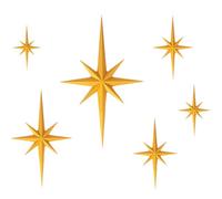 Gold Metal Barn Star For Craft - Christmas Star Ornaments Wall Decor | 6 Pieces Hanging Decorative Sculptures | Holiday Home Decoration For Living Room, Bedroom, Corridor, Door, Window, Study, Office
