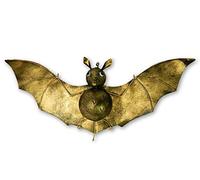 Gold Metal Bat Ornament Tea Light Holder with Hook - H55cm x L25cm x W12cm - Unique Candle Holders for Home & Garden - Indoor & Outdoor Use - for Halloween, Birthdays, Christmas