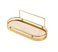 Gold Metal Bathroom Over The Toilet Storage Rack - Diatom Mud with High Guardrail No Drill Space Saver & Wall-Mounted Design Protects Items from Falling Off