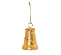 Gold Metal Bell Christmas Decoration 'Tis the Season to be Jolly' Message 19cm Tall
