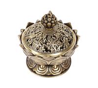 Gold Metal Bowl Incense Cone Burner Holder Lotus Bowl Charcoal Incense Burner for Home Craft Decoration (Bronze)