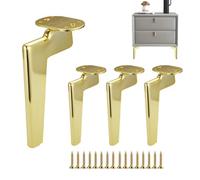 Gold Metal Cylindrical 18Cm Chair Leg Protectors, Pack Of 4