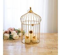 Gold Metal Decorative Floral Birdcage Lantern Vintage Shabby Wedding