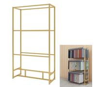 Gold Metal Fabric Display Rack Floor-standing Textile Sample Stand for Showroom & Retail 150cm/59.1in Perfect for Trade Fair Exhibits & Fabric Showcases