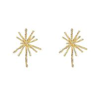 Gold Metal Firework Stud Earrings Women Big Earrings Studs Statement Chandelier Earrings (Gold)
