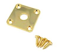Gold Metal Flat Square Jack Plate for Gibson Les Paul Guitar with Screws by VINTAGE FORGE | JPS40-GLD