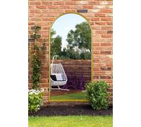 Gold Metal Framed Arched Garden Wall Mirror 63" X 31" (160CM X 80CM) MirrorOutlet Gold 1 Pack