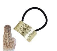 Gold Metal Headband - Simple Elastic Ponytail Holder - Exquisite Geometric Decoration, Sturdy Elastic, Modern and Elegant | Women's Hairstyles - Free