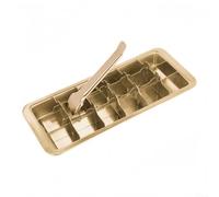 Gold Metal Ice Cube Maker 18 Cells Fast Freeze | Fast freezing metal, conducts cold quickly, firmer ice, gold finish, resists rust and odors
