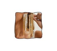 Gold Metal Mesh Earrings for Women Statement Long Gold Tassel Earrings Sparkly Metal Mesh Sequin Dangle Ear-rings Summer Party Prom Wedding Guest Dress Jewelry Accessories, Zinc, No Gemstone