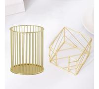 Gold Metal office accessories for desk,cute work desk gift,post it holder,Sticky Note/Memo Pad/pencil Holder,stationery organiser,pen pots/caddy,pen stand,Makeup Brushes Cup,desktop tidy organiser set