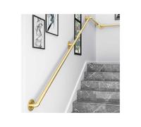 Gold Metal Pipe Staircase Handrail Wall Mounted Non Slip Support Rod for Attics Villas Rooftops Aisles & Corridors 50CM/19.7in Safety Banister