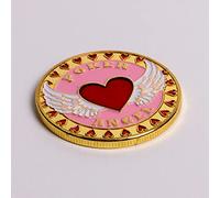 Gold Metal Poker Card Guard Protector | Poker Angel | Includes Plastic Case | 40mm Diameter