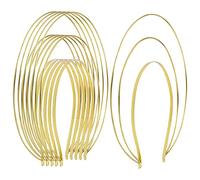 Gold Metal Queen Goddess Angel Halo Crown Headband Hairbands Tiara Hair Hoops DIY Craft Bands Headpieces Party Cosplay Costume Hair Accessories (6 Pack of 3 Layer)