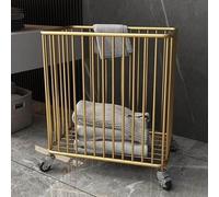 Gold Metal Rolling Laundry Basket with WheelsHamper for Bedroom & Bathroom Stylish Storage Bin for Dirty Clothes & Towels