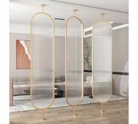 Gold Metal Room Divider - 4 to 7 Ft Tall Standing Partition Walls for Home Office & Bedroom - 3-Panel Screen (140x35cm/55.1x13.8in) for Stylish Separation