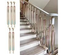 Gold Metal Stair Balusters with Colorful Crystal for Villa Hallway Balcony & Terrace10 Pack 80cm Decorative Railing Accessories