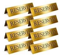 Gold Metal Tabletop Reserved Signage, Suitable for Weddings, Restaurants, Cafes, Birthday Parties, And Various Events, Double-Sided Tent Style (8PCS)
