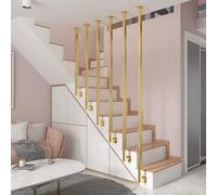 Gold Metal Transitional Handrail for Indoor Step Decor, Galvanized Iron Square Pipe Stair Railing, 30-150cm Non-Slip Guardrails L-Shaped Balustrade Posts(1.3ft/40cm)