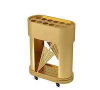 Gold Metal Umbrella Stand with Removable Drip Tray, Large Free Standing Umbrella Rack Organizer for Entryway, Office, Hotel & Supermarket Decor, Industrial Design